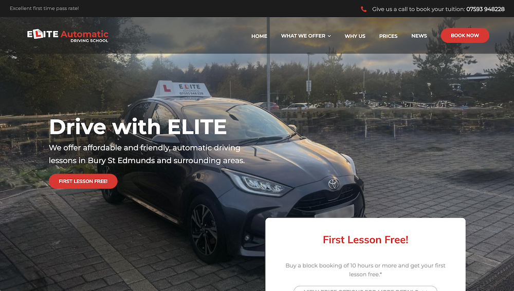 Automatic Driving Lessons Bury St Edmunds Home - ELITE Automatic